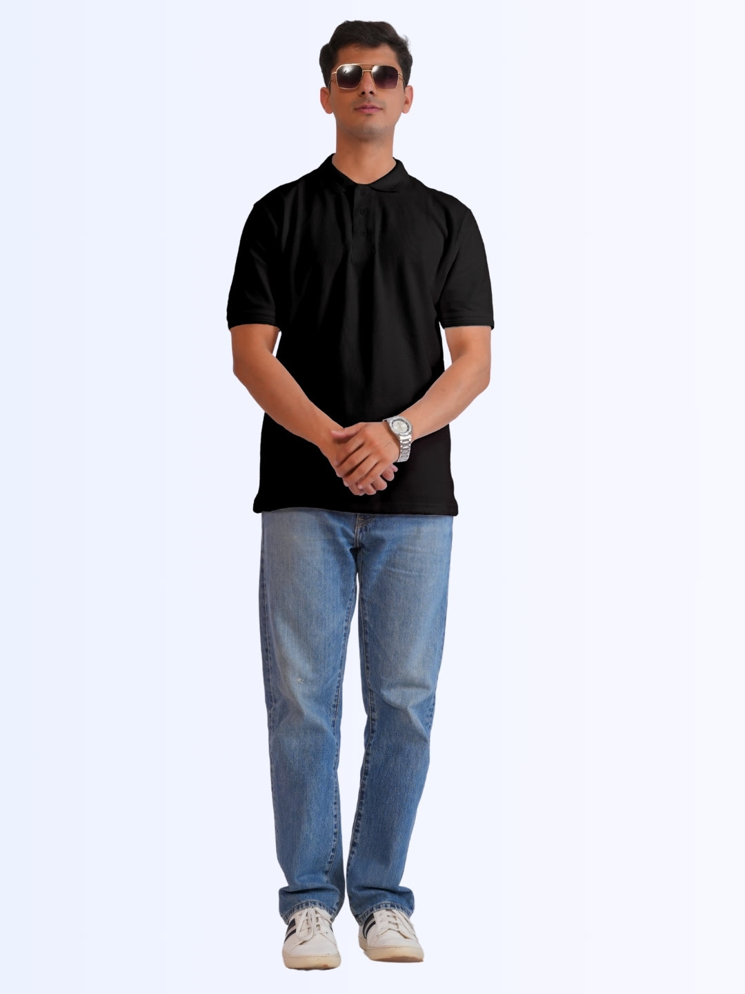 Men's Classic Polo Cotton White T-Shirt