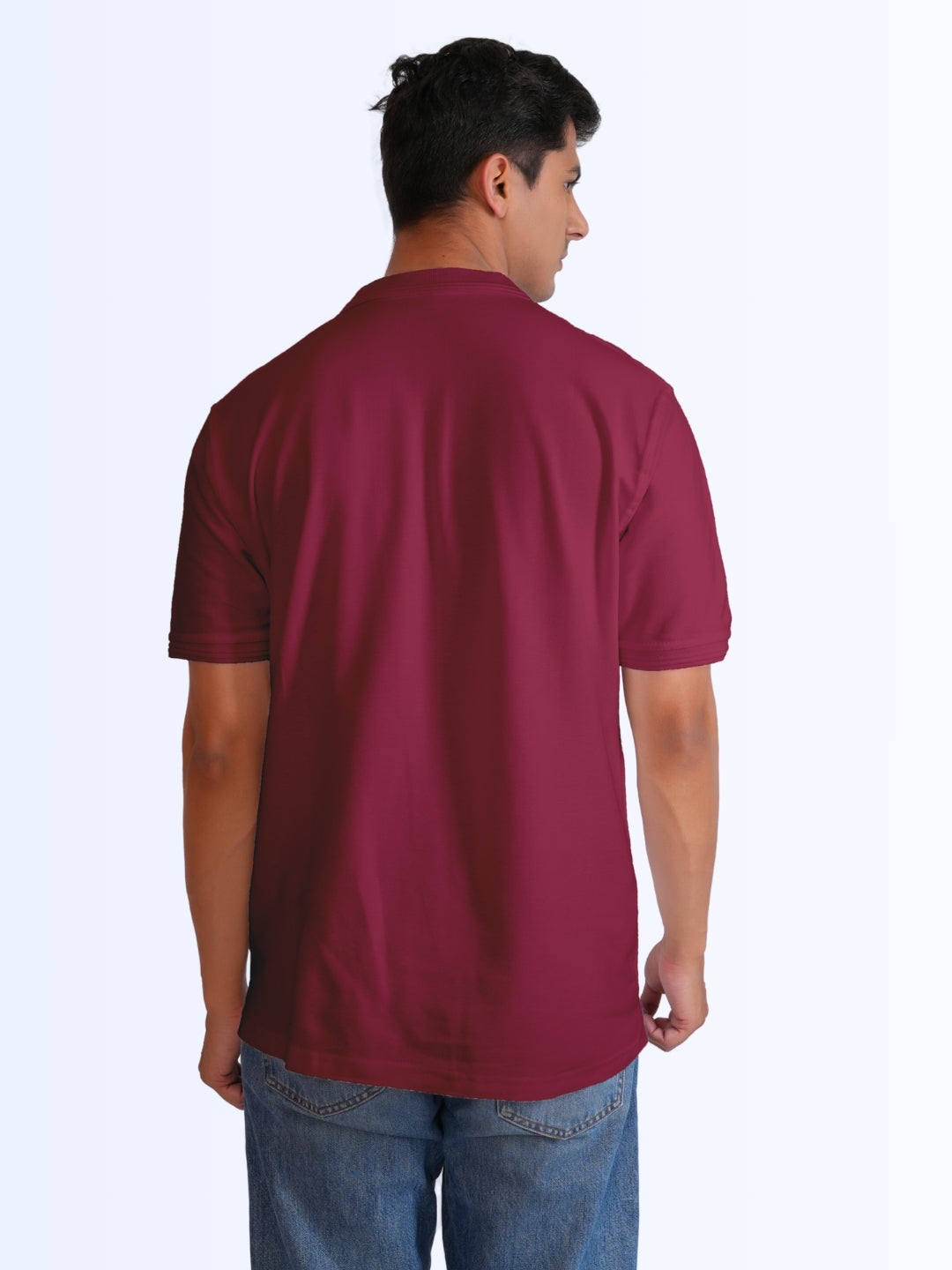 Men's Classic Polo Cotton Maroon T-Shirt