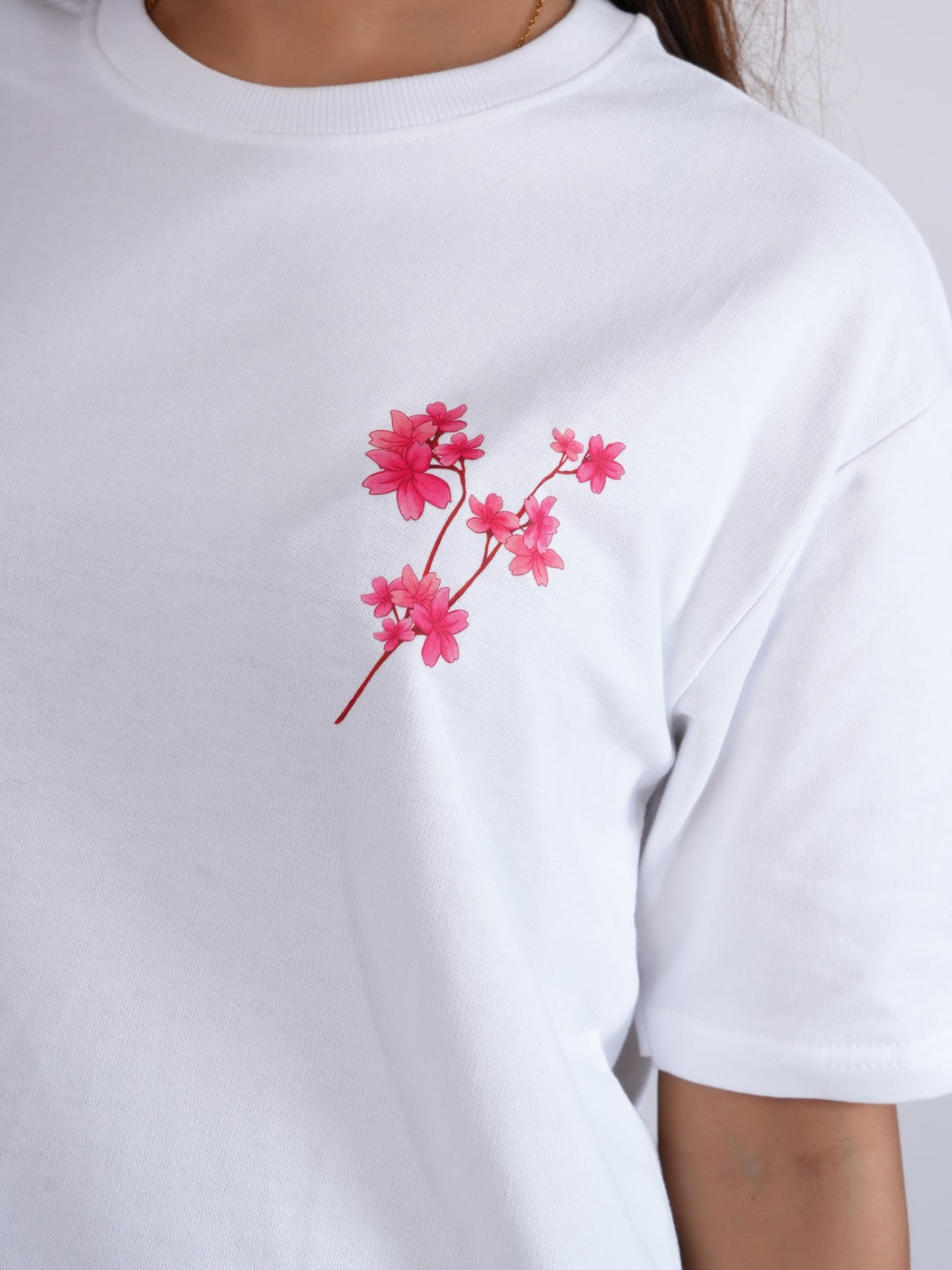 White Flower Oversized T-shirt