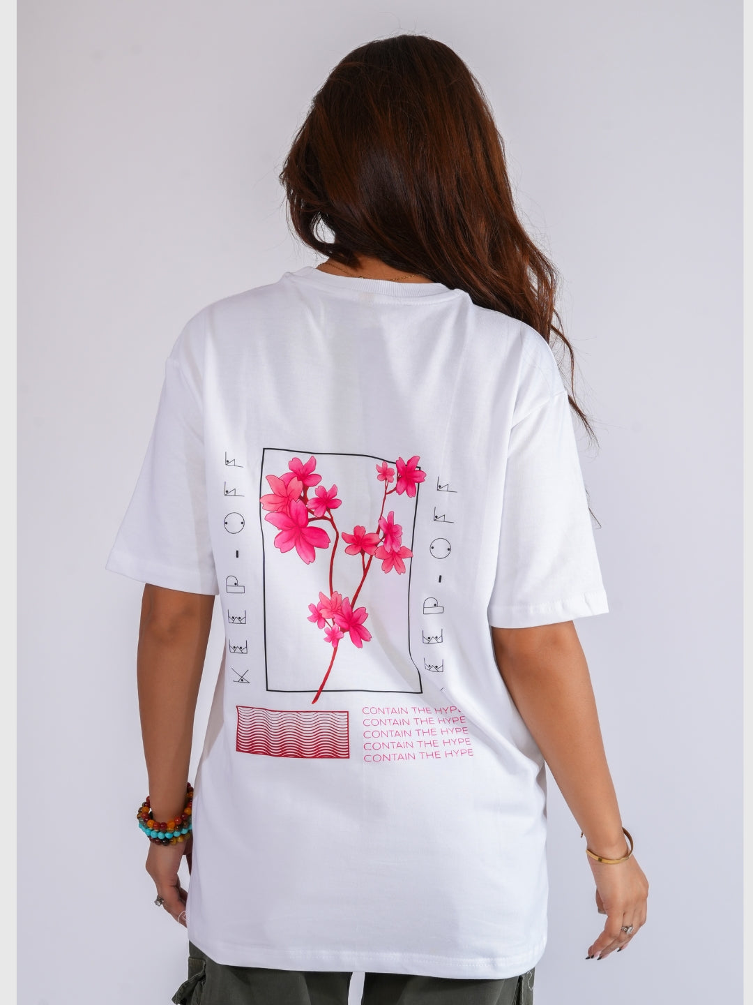White Flower Oversized T-shirt
