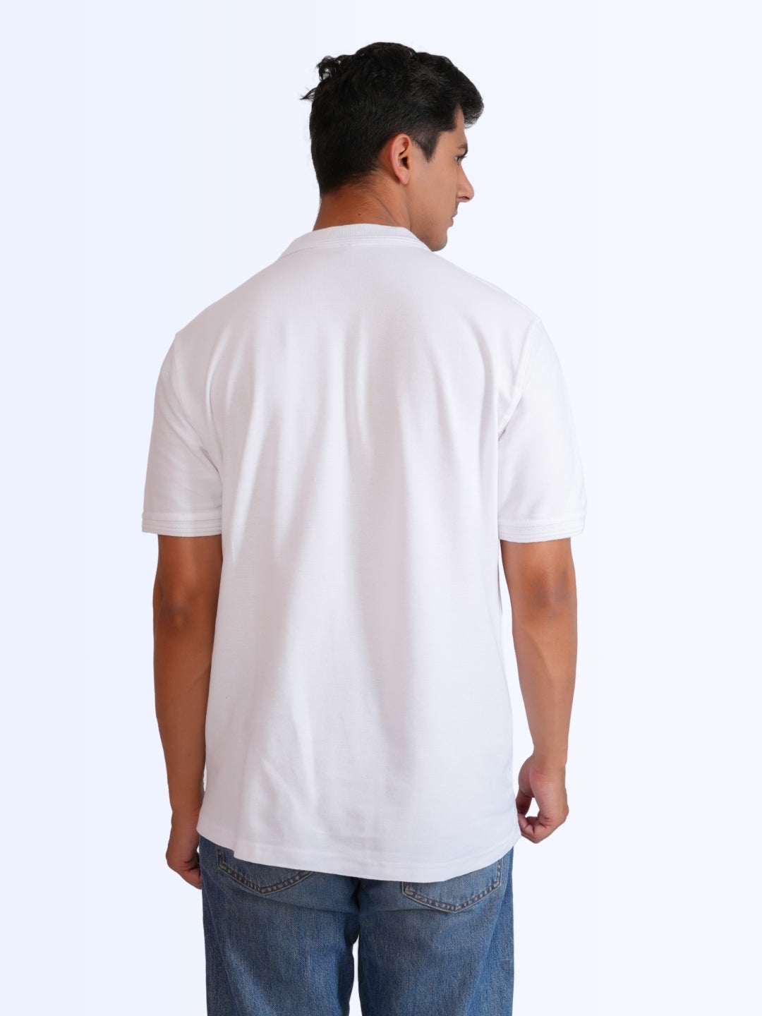 Men's Classic Polo Cotton White T-Shirt
