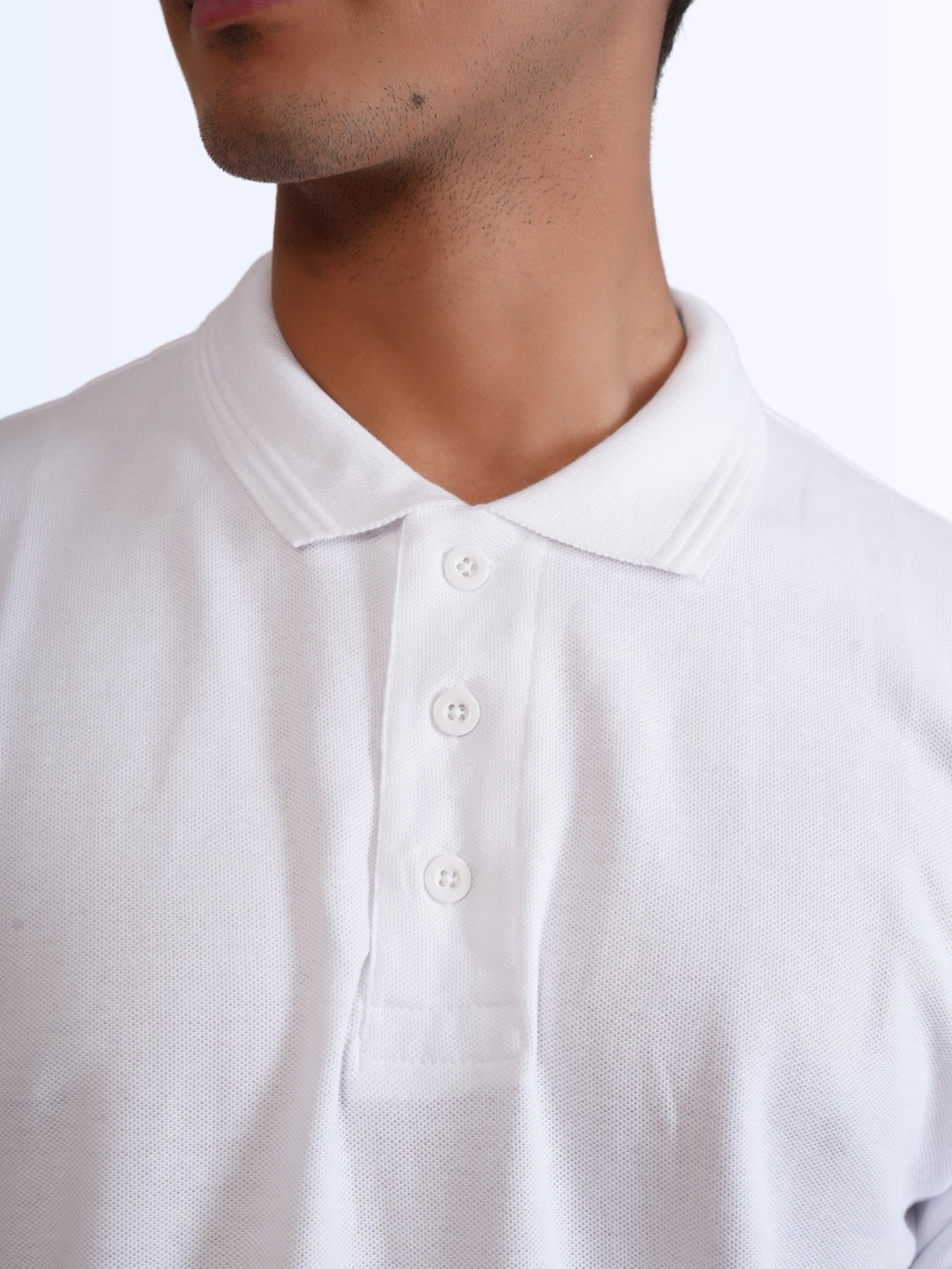 Men's Classic Polo Cotton White T-Shirt