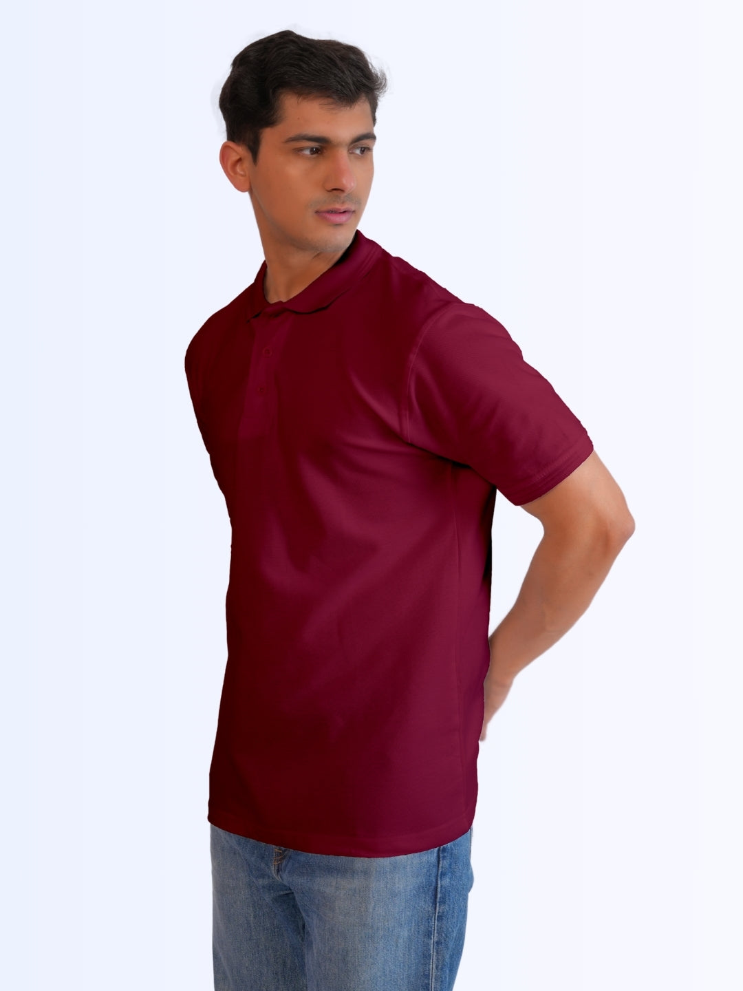 Men's Classic Polo Cotton Maroon T-Shirt
