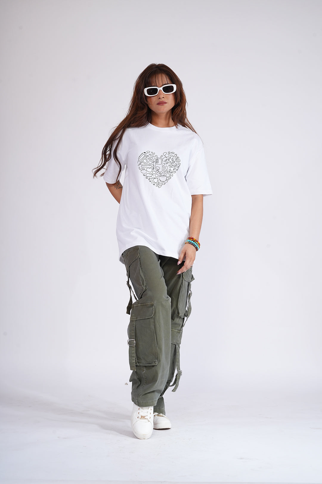 Heart White Oversized