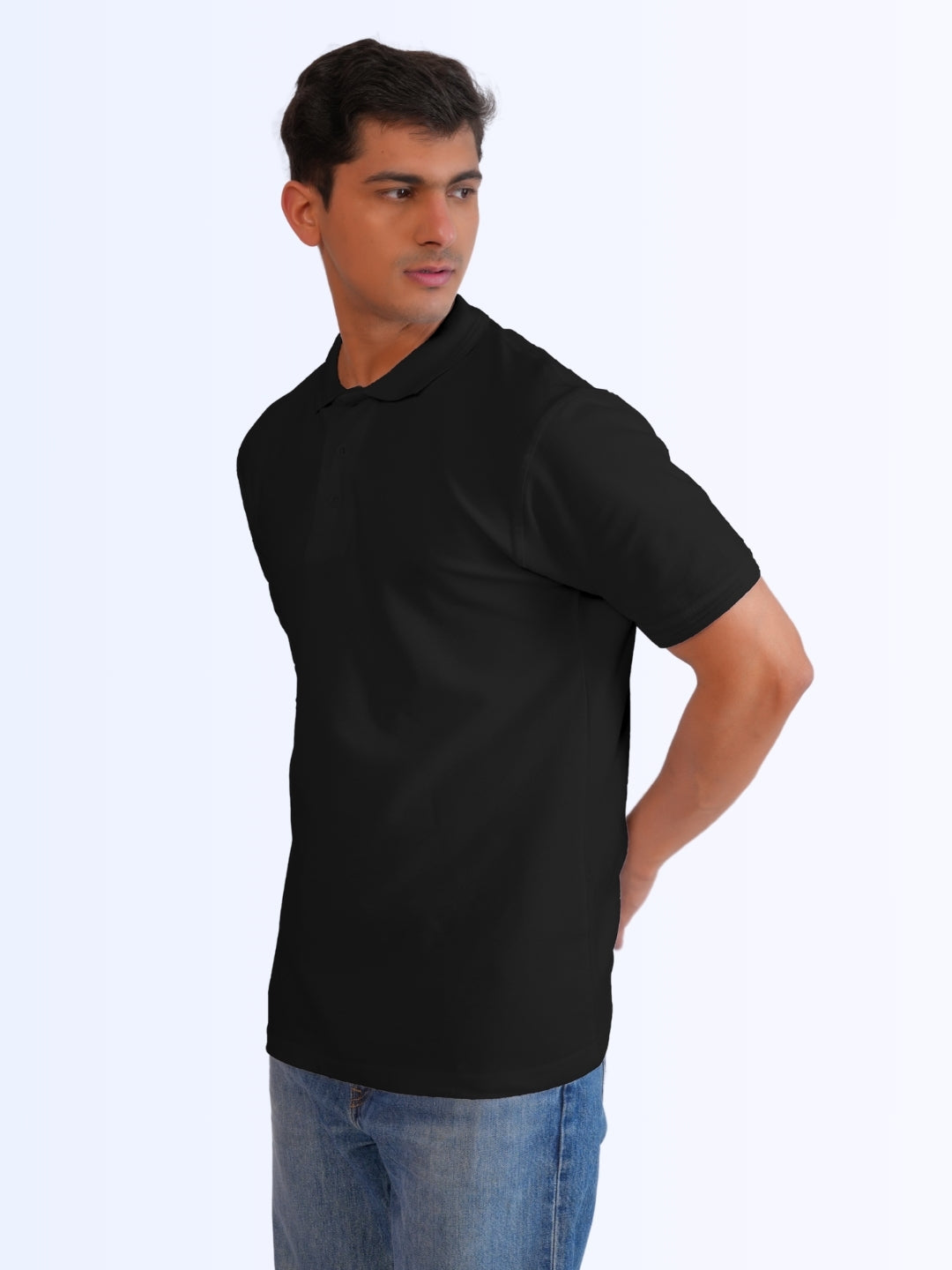 Men's Classic Polo Cotton Black T-Shirt